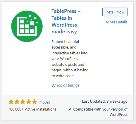How to add table in wordpress- Method 2